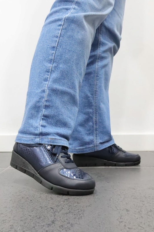 Ténis Mulher Azul com Cunha e Fecho | Comodus MARSELHA 6505/0013