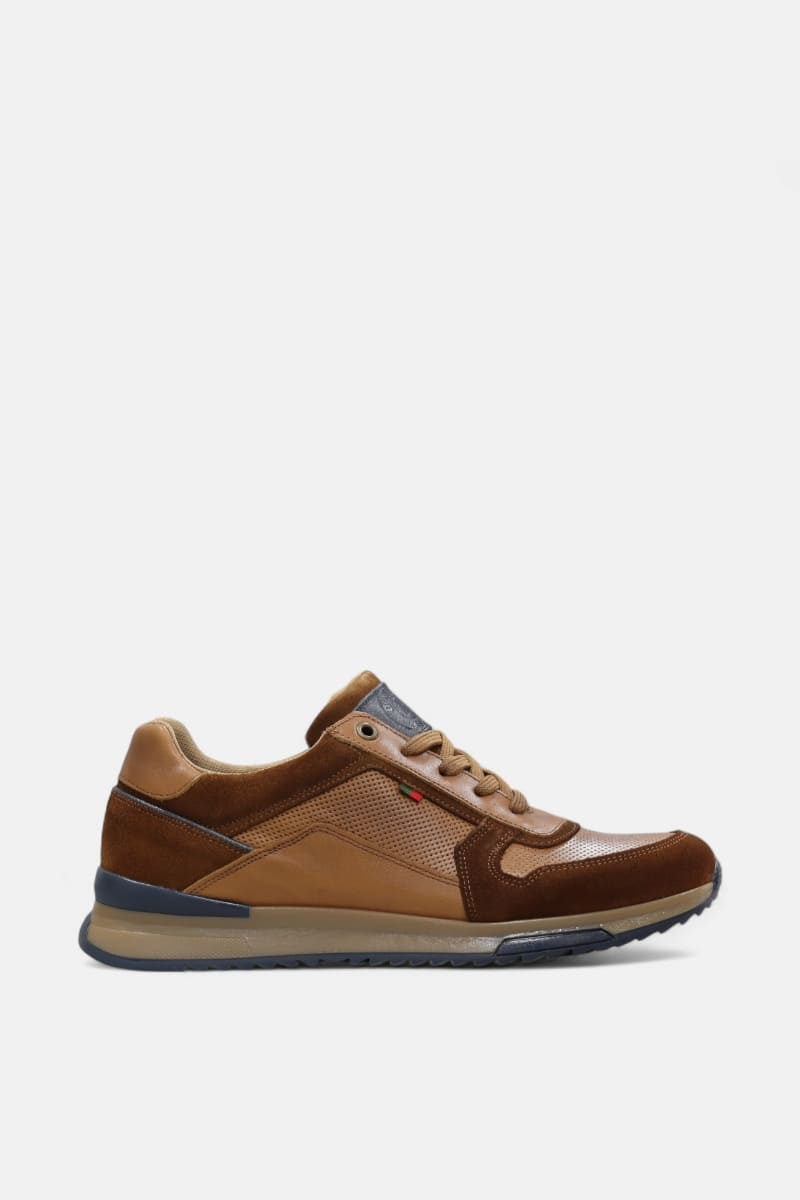 Ténis em Pele Camel de Homem - Daydoc 4033