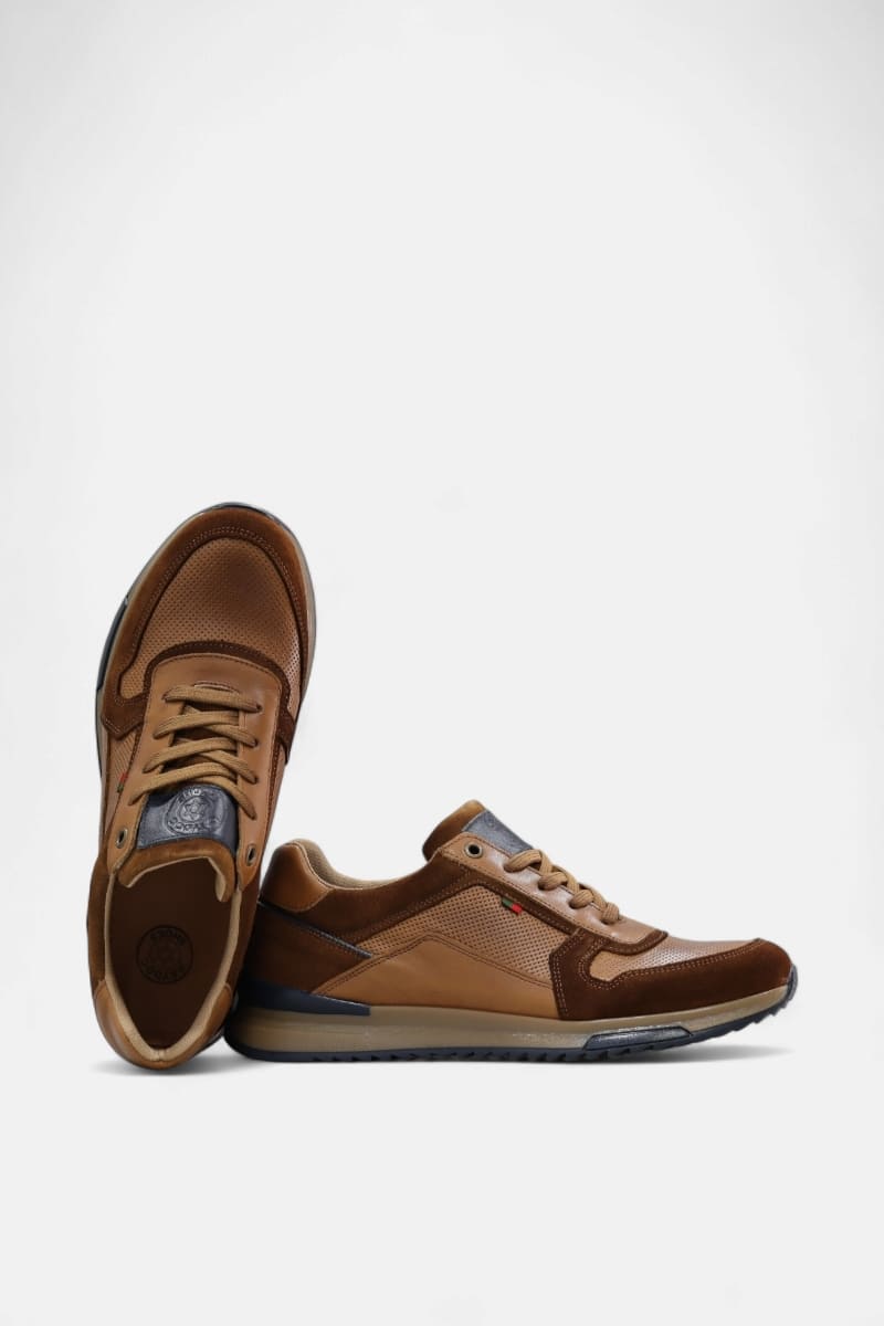 Ténis em Pele Camel de Homem - Daydoc 4033