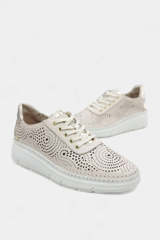 Sapatilhas em Pele Bege Frescas e Confortáveis | SÓFIA 2008