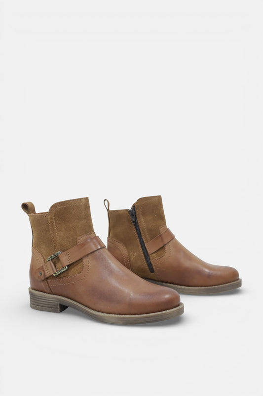 Bota Mulher Pele e Camurça Camel | Daydoc - 4718