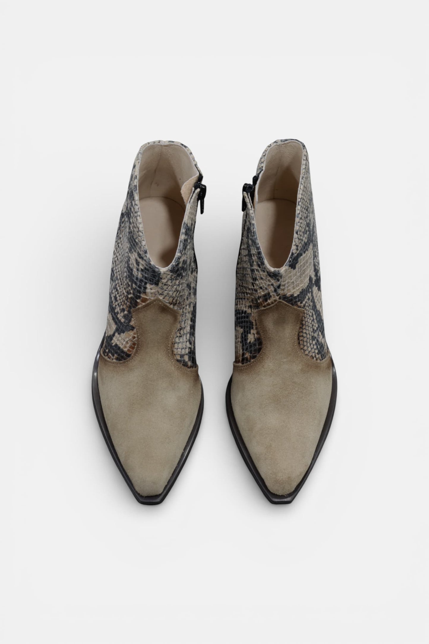 Botas Mulher Texanas Taupe e Serpente | Daydoc - 2420