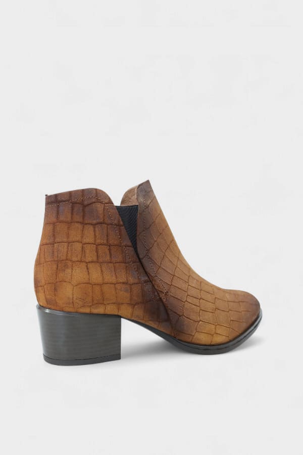Botas de Senhora Camel Camurça Croco | Daydoc Oeiras - 2450