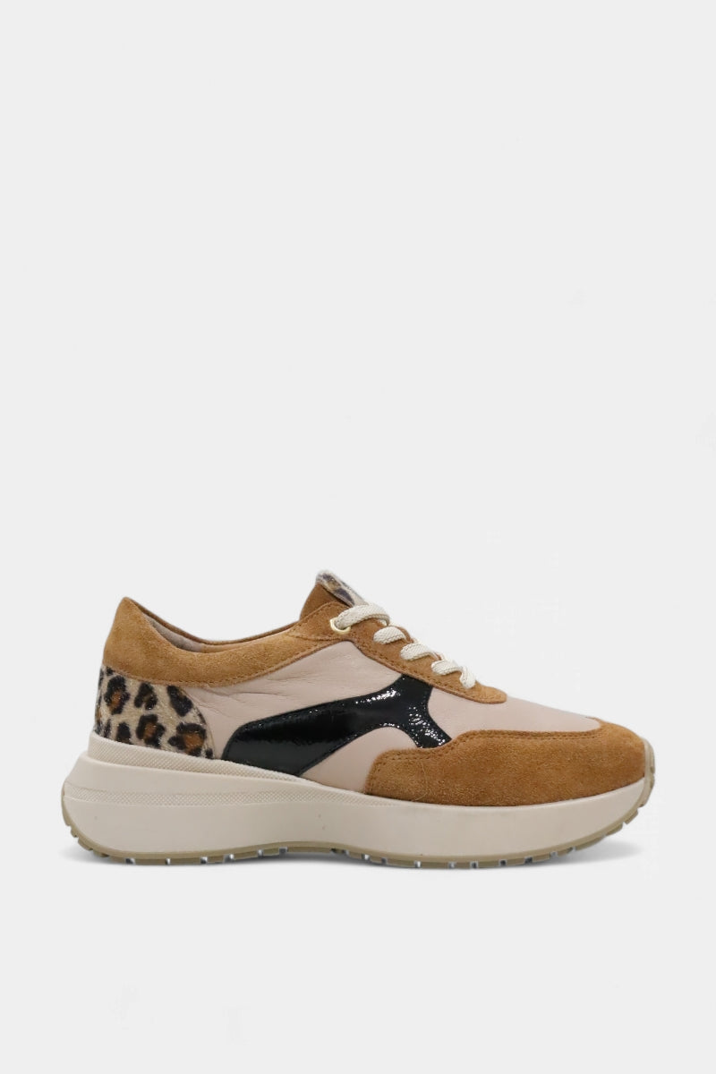 Ténis de Senhora em Pele Multicor Camel | Daydoc NAZARÉ 25153/002