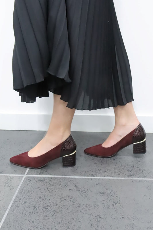 Sapatos elegantes em camurça bordô Daydoc Cascais