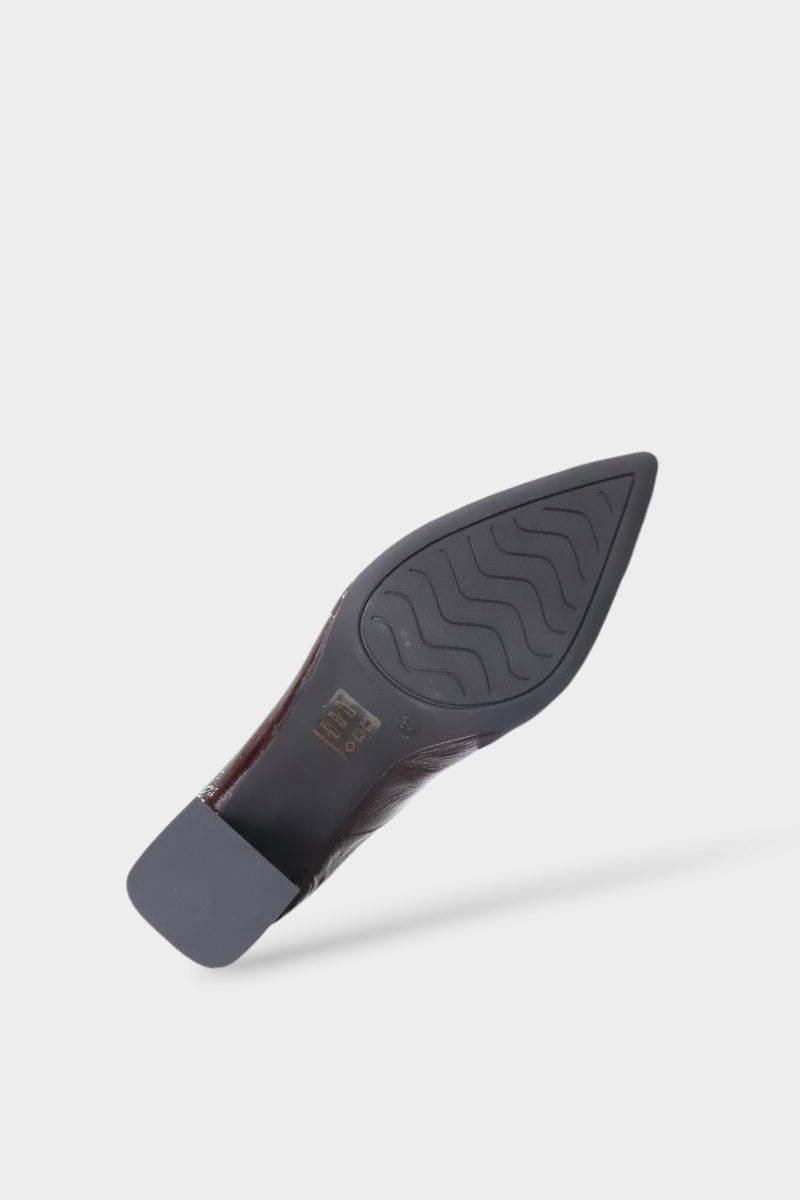 Sapatos de salto alto em pele envernizada para mulher Daydoc Estoril bordô