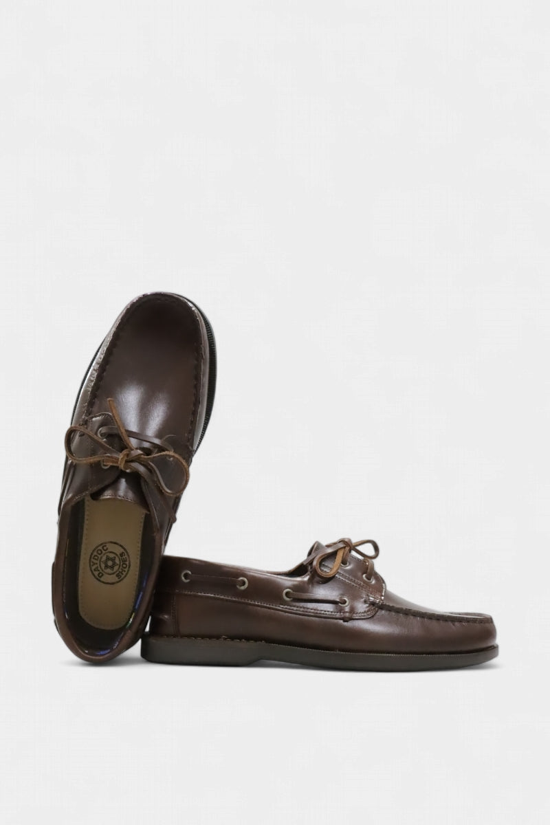 Sapatos Vela de Homem em Pele Castanha | Daydoc 317