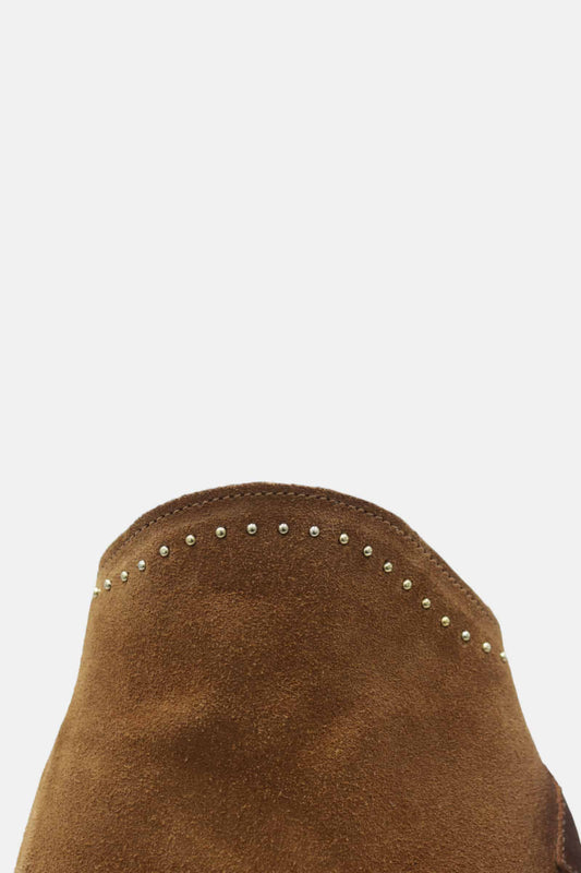 Botas de Mulher Texanas em Camurça Camel com Tachas | Daydoc Midland - 2431CT