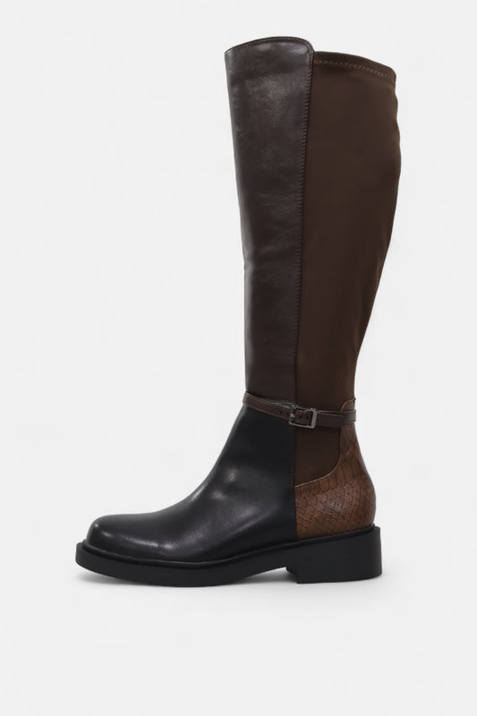 Botas de Senhora - Estilo Cavaleiras em Pele Sintética e Licra Mod.5550