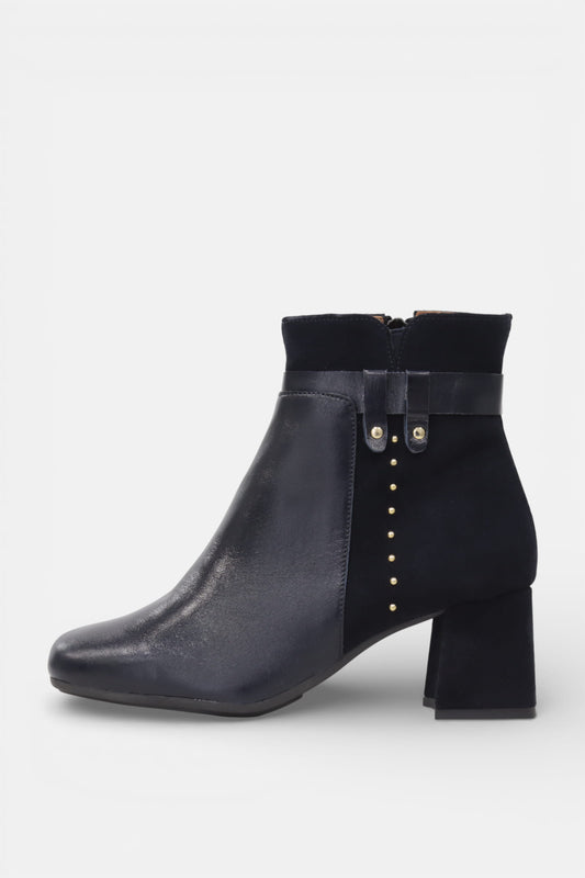 Bota Senhora Clássica Pele e Camurça Marinho | Daydoc - 2939