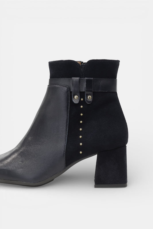 Bota Senhora Clássica Pele e Camurça Marinho | Daydoc - 2939