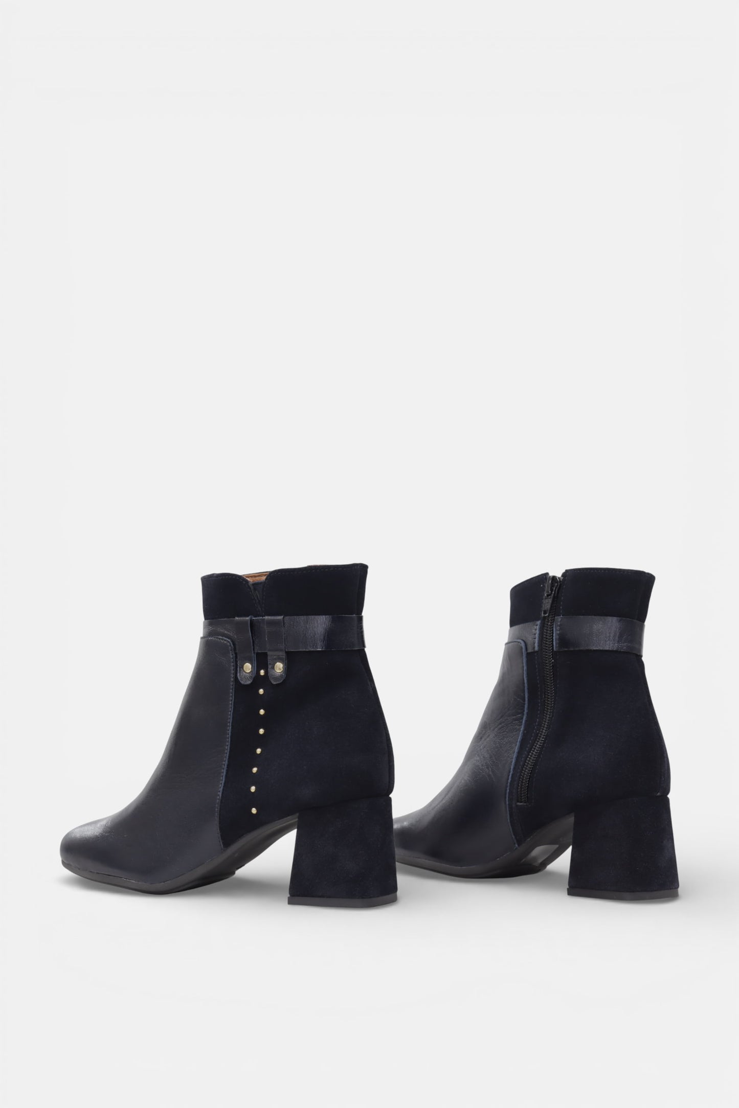 Bota Senhora Clássica Pele e Camurça Marinho | Daydoc - 2939