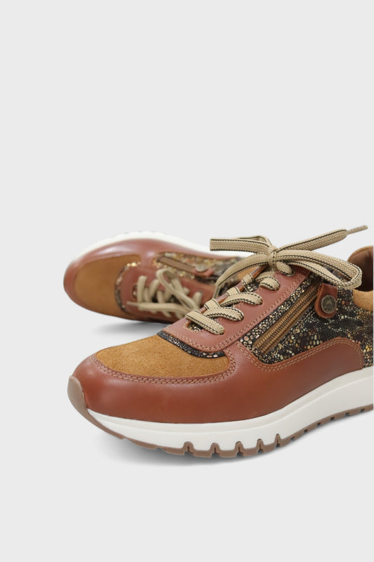 Ténis de Senhora em Pele Camel com Fecho | Daydoc SINTRA 24482