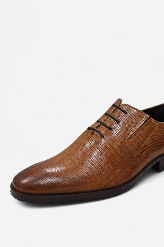 Sapatos Clássicos Oxford de Homem em Pele Camel | Daydoc 62TP