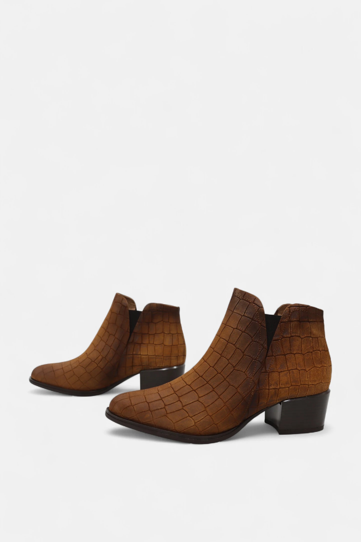 Botas de Senhora Camel Camurça Croco | Daydoc Oeiras - 2450