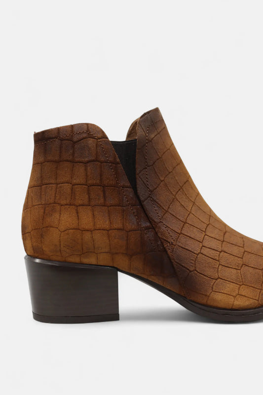 Botas de Senhora Camel Camurça Croco | Daydoc Oeiras - 2450