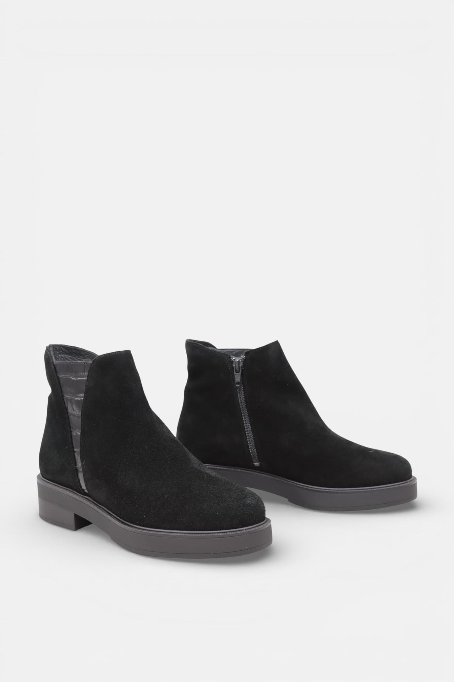 Botas Senhora Camurça Preta com Croco | Daydoc -5112-C