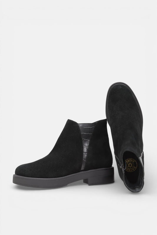 Botas Senhora Camurça Preta com Croco | Daydoc -5112-C