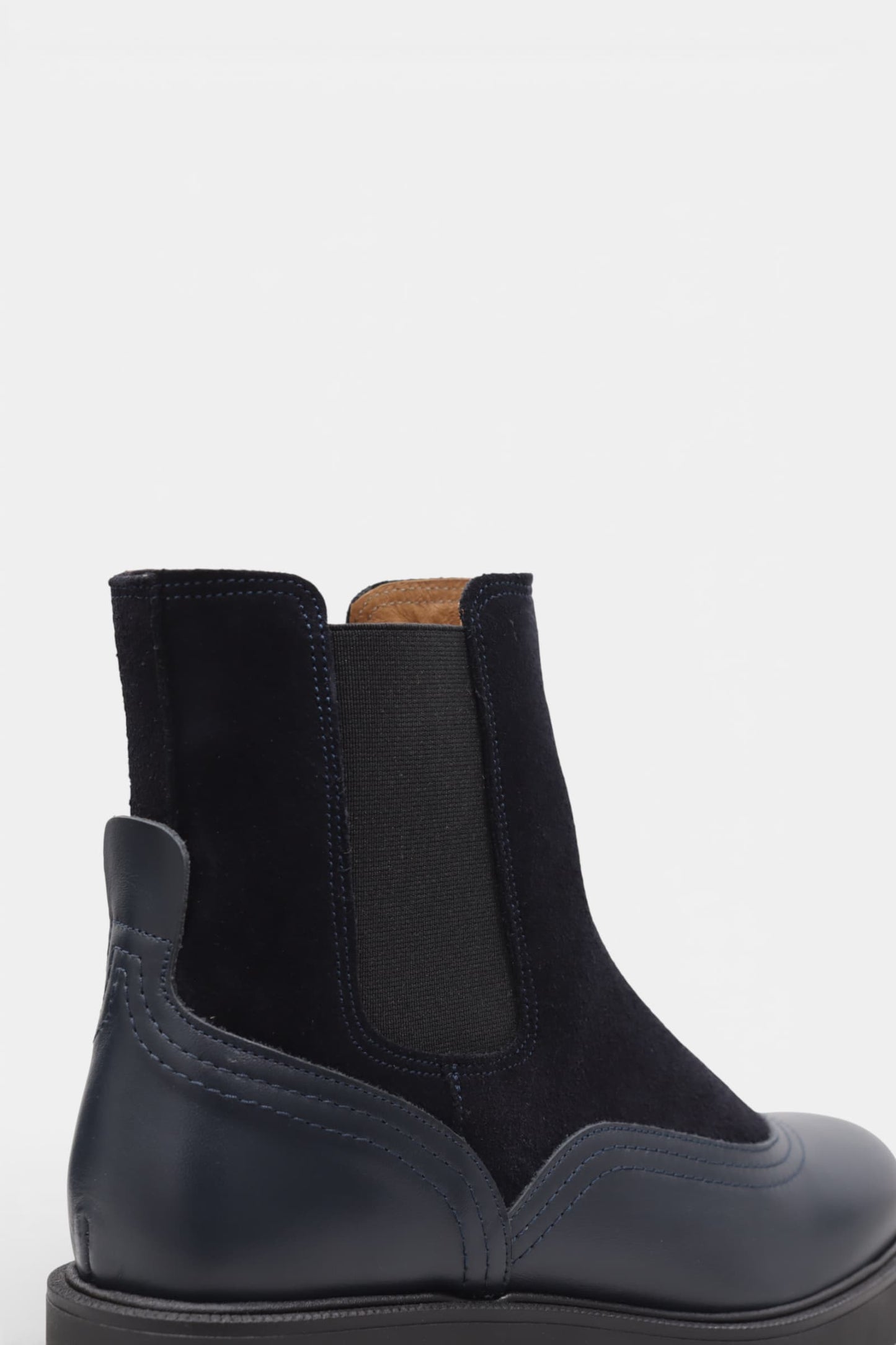 Botas Mulher Chelsea em Pele e Camurça Marinho | Daydoc CORUNHA-4873