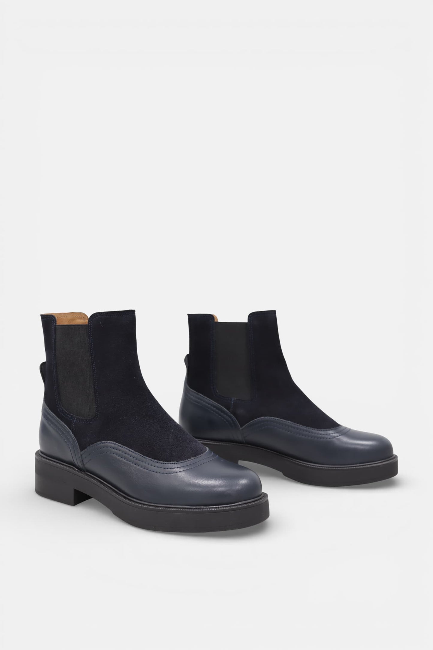 Botas Mulher Chelsea em Pele e Camurça Marinho | Daydoc CORUNHA-4873