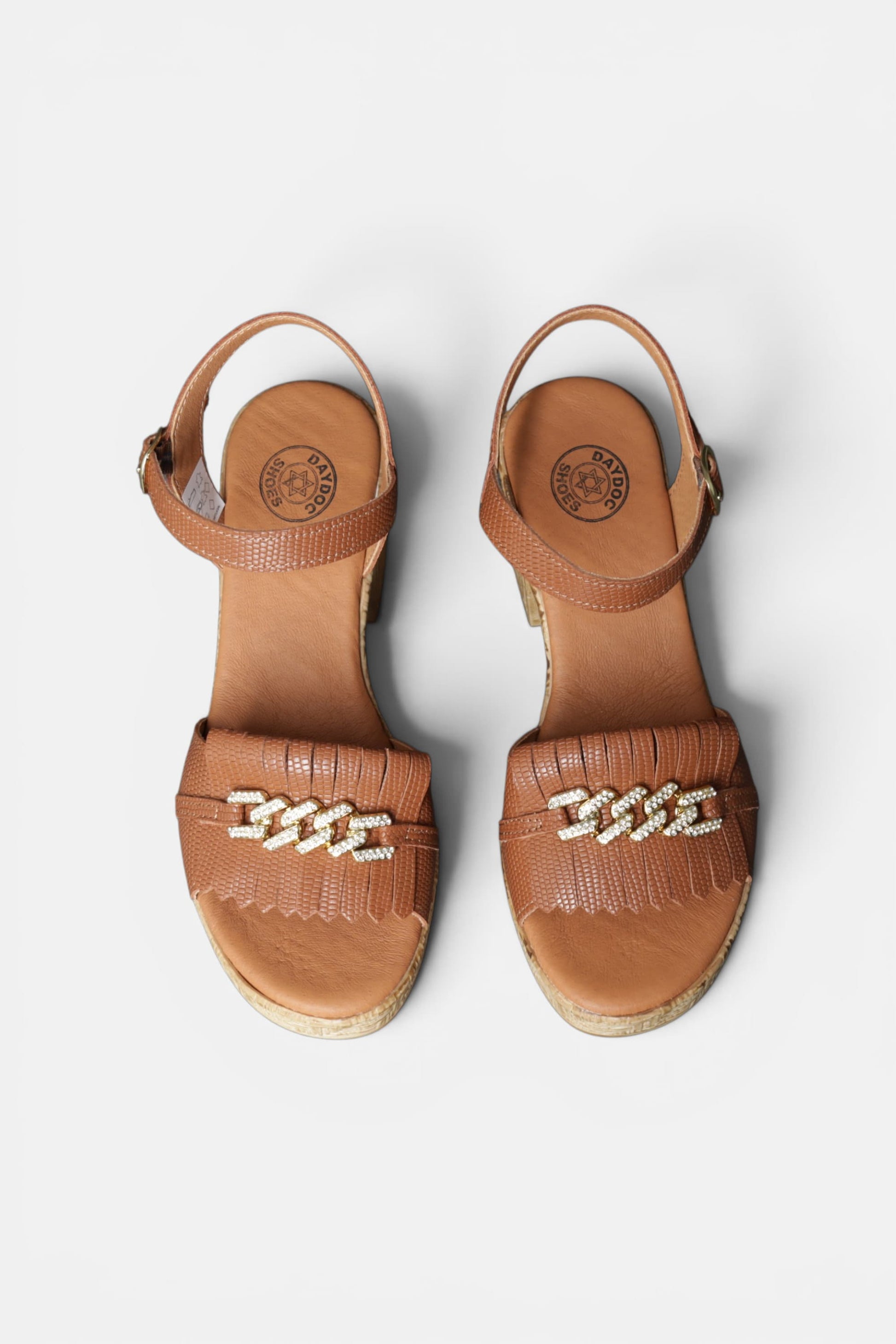 Sandálias Daydoc camel com interior em pele