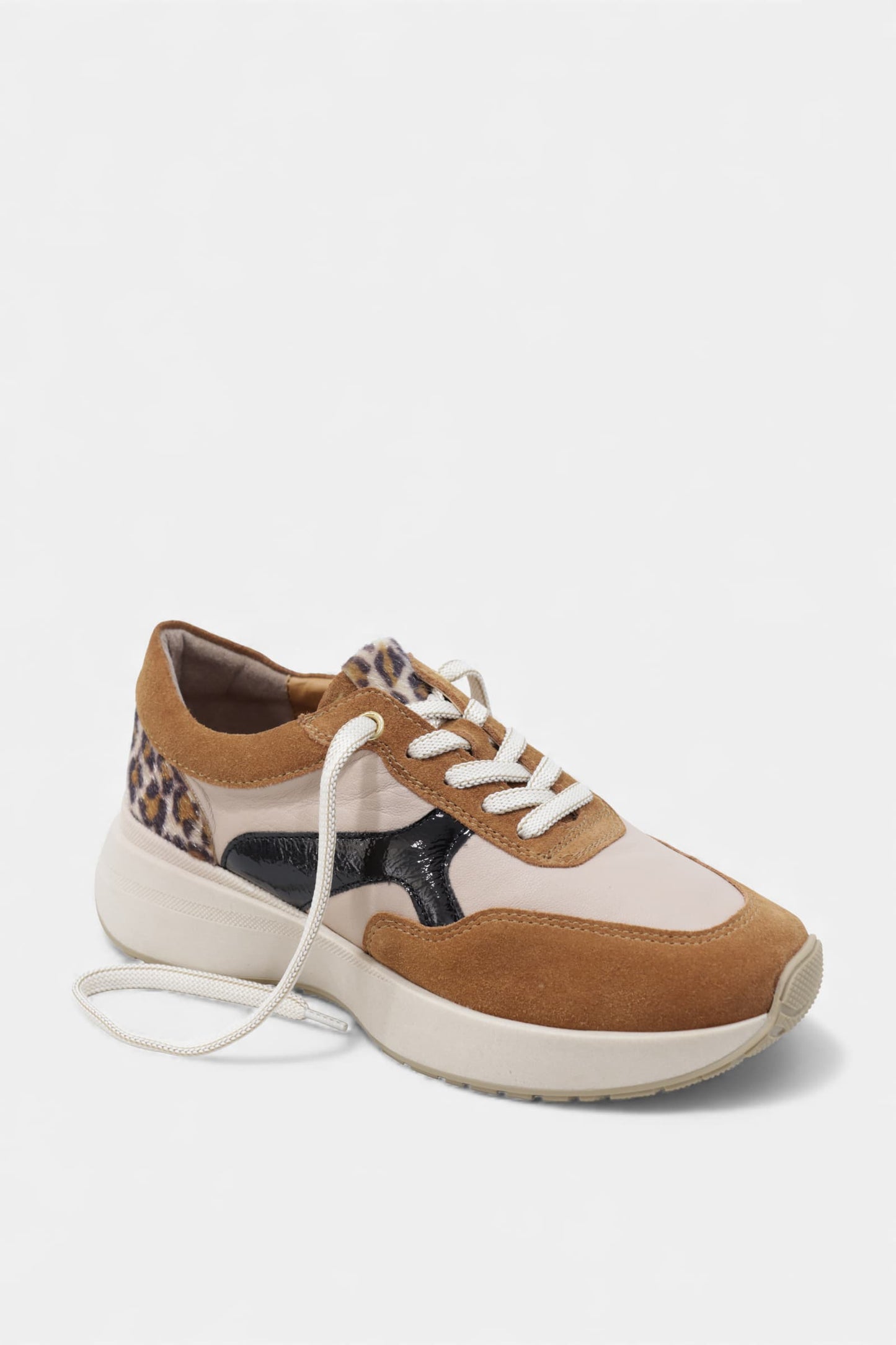 Ténis de Senhora em Pele Multicor Camel | Daydoc NAZARÉ 25153/002