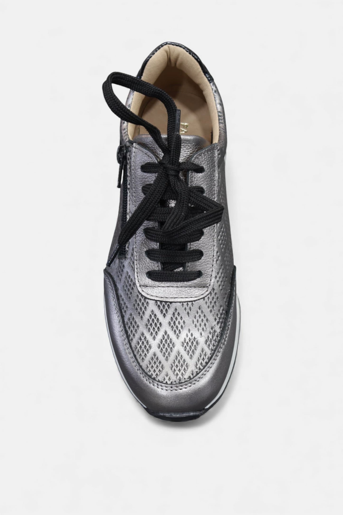 Ténis em Pele Metalizada Chumbo com Fecho |  Daydoc VAGOS 681MF