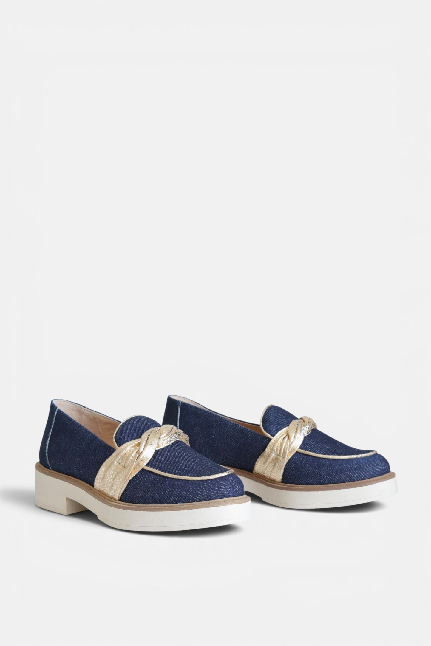Sapatos de salto baixo em têxtil ganga para mulher Daydoc Colmar azul jeans