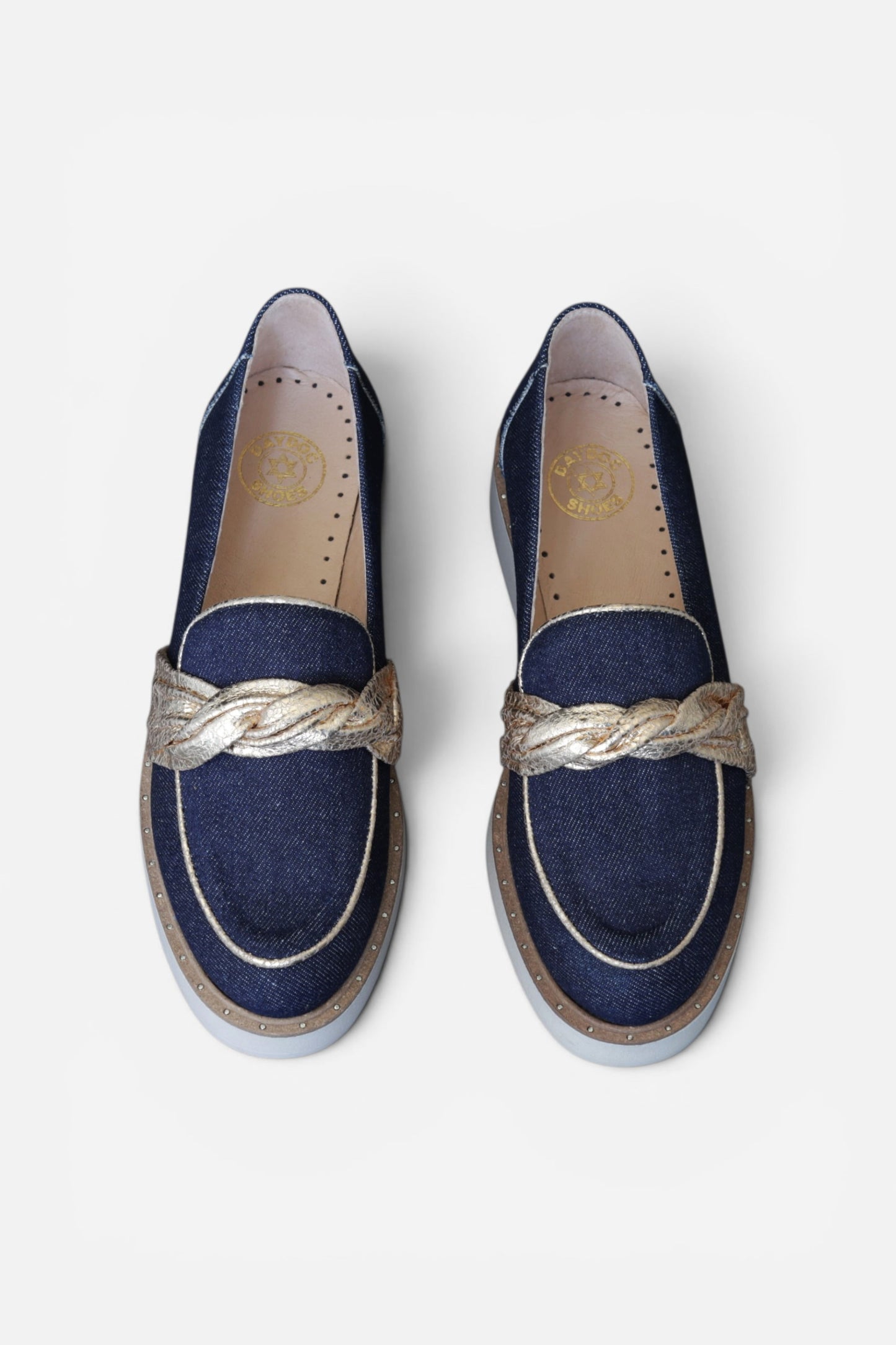 Sapatos de salto baixo em têxtil ganga para mulher Daydoc Colmar azul jeans