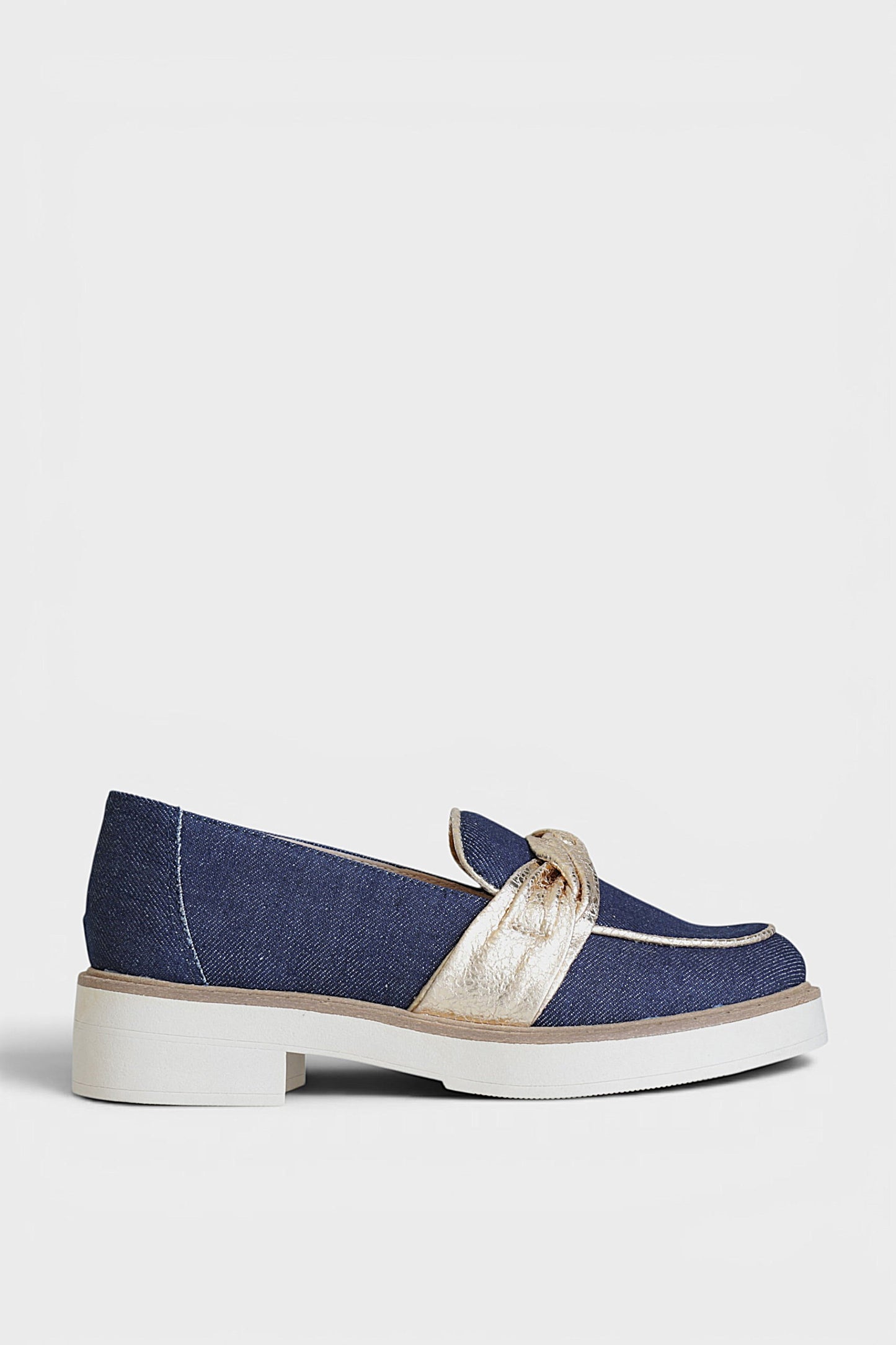 Sapatos de salto baixo em têxtil ganga para mulher Daydoc Colmar azul jeans
