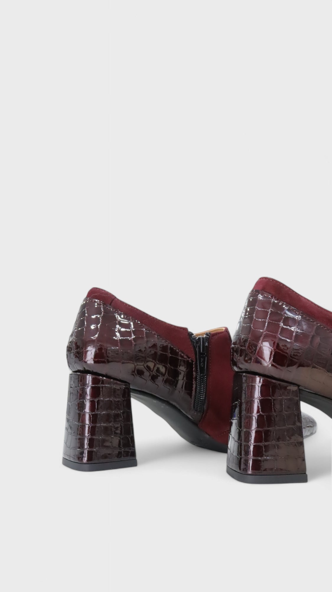 Sapatos de salto alto em pele para mulher mulher Daydoc Funchal bordô