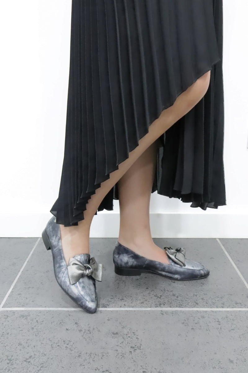 Sapatos salto baixo mulher Daydoc Milão cinza vista frontal