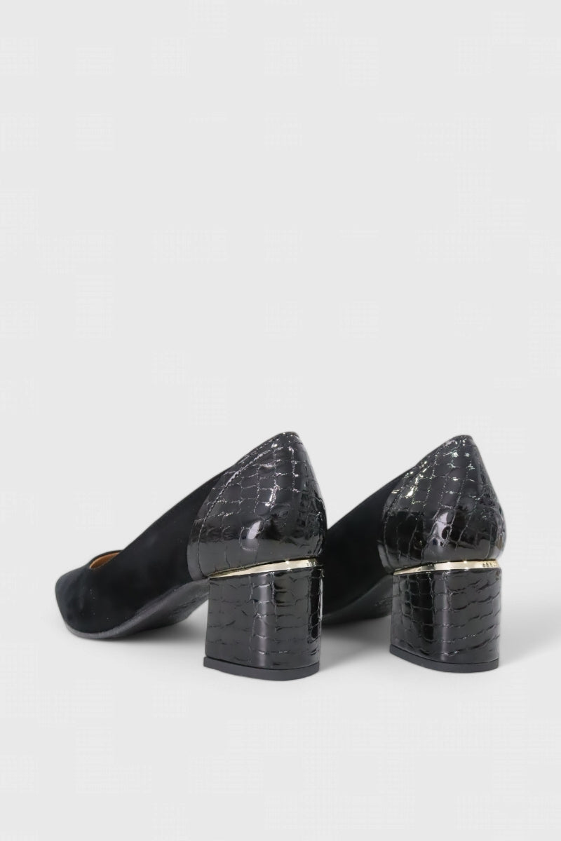 Sapatos de salto médio em camurça para mulher Daydoc Cascais preto