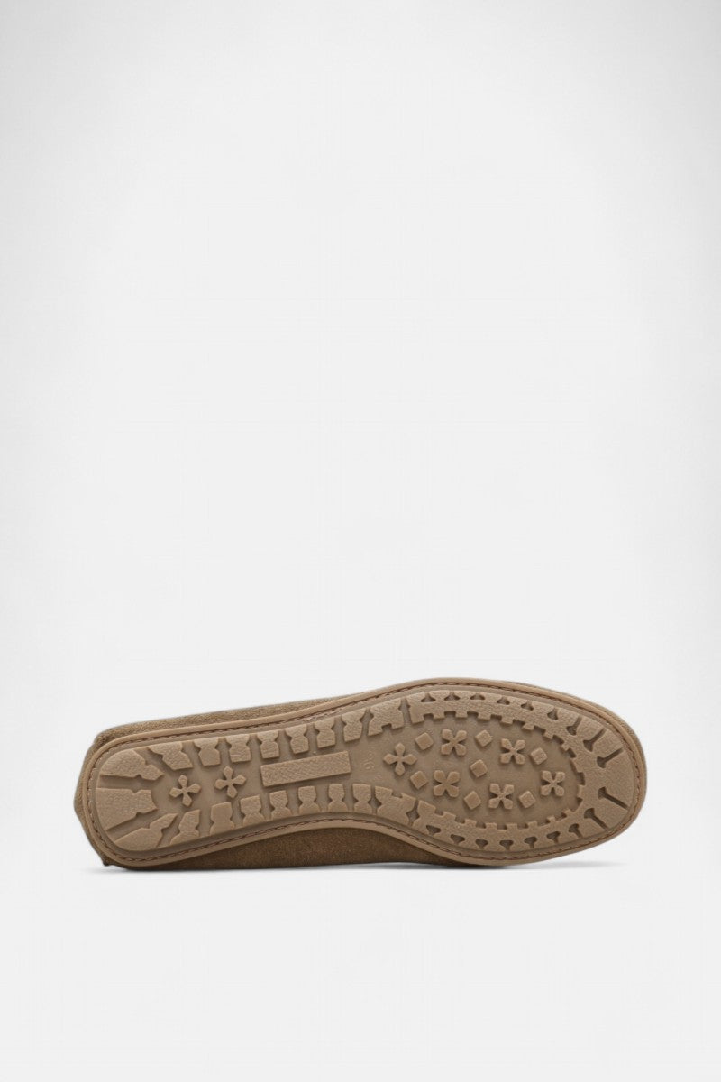 Mocassins camurça mulher Daydoc Oviedo taupe com sola antiderrapante
