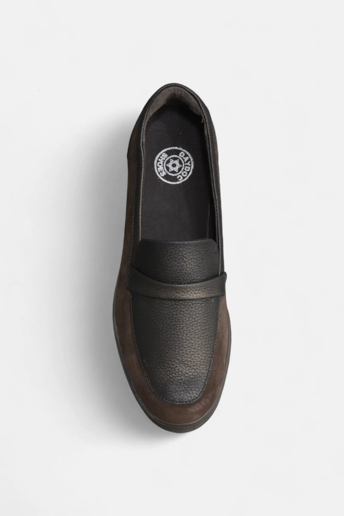 Sapatos mocassim de cunha em camurça e pele para mulher Daydoc Sevilha castanho