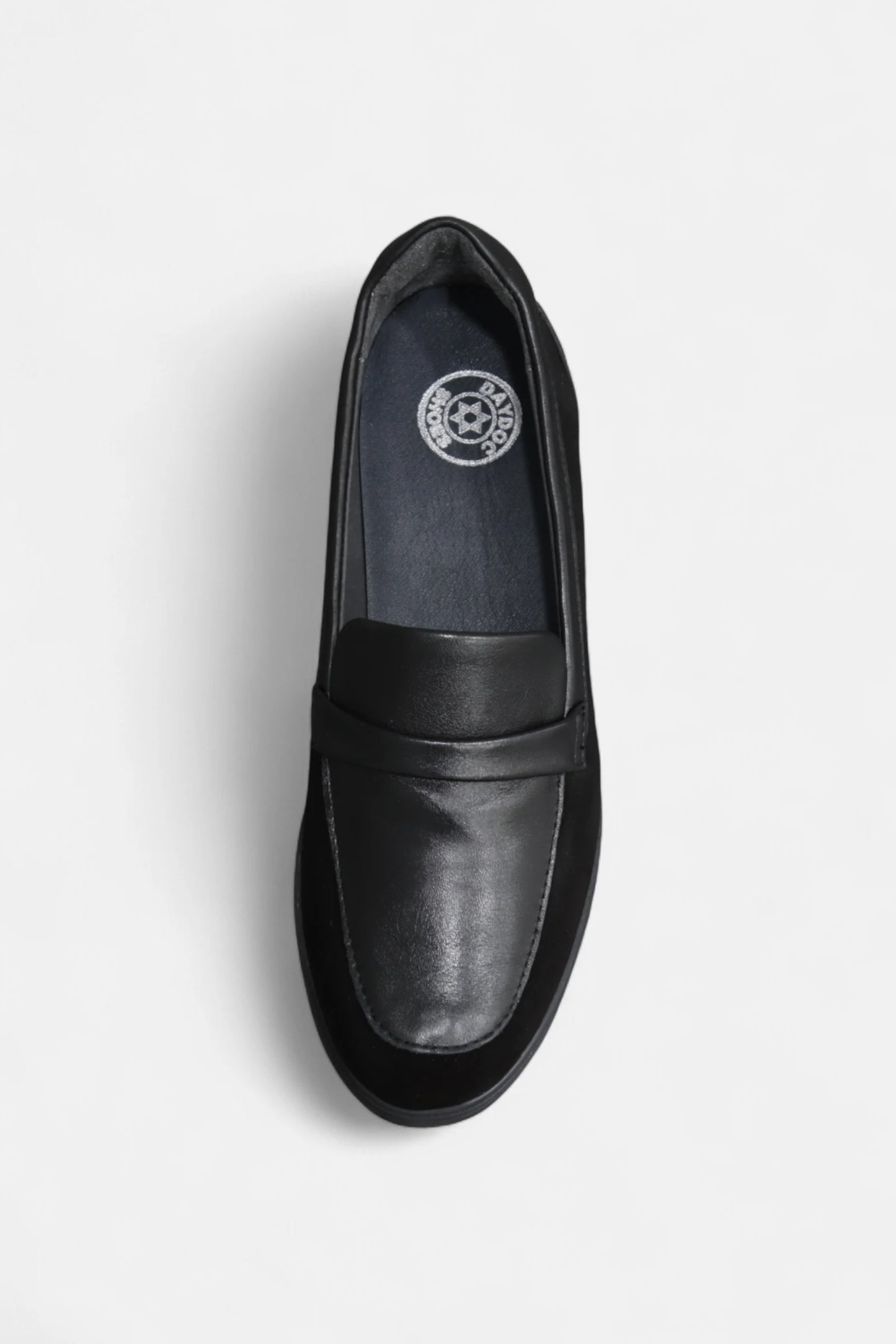 Sapatos mocassim de cunha em camurça e pele para mulher Daydoc Sevilha preto