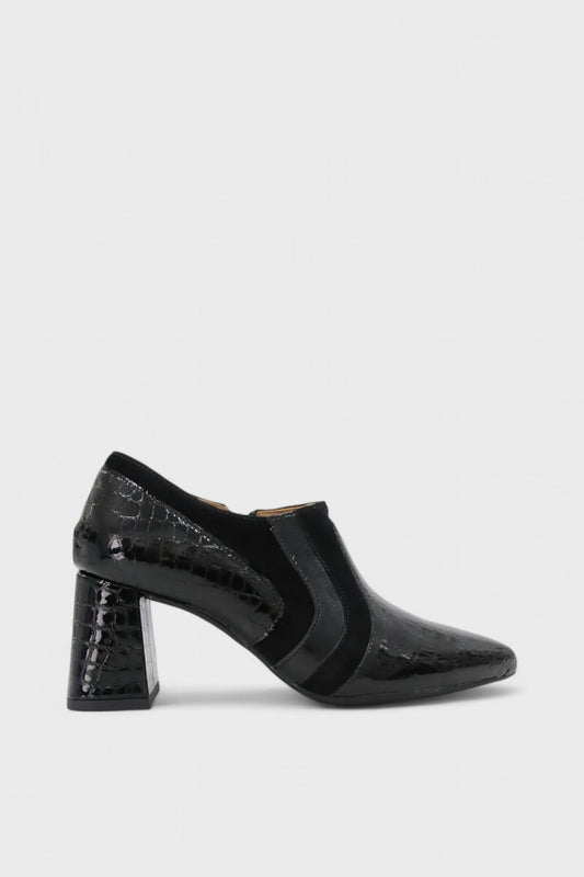 Sapatos salto alto pele mulher Daydoc Funchal preto com camurça