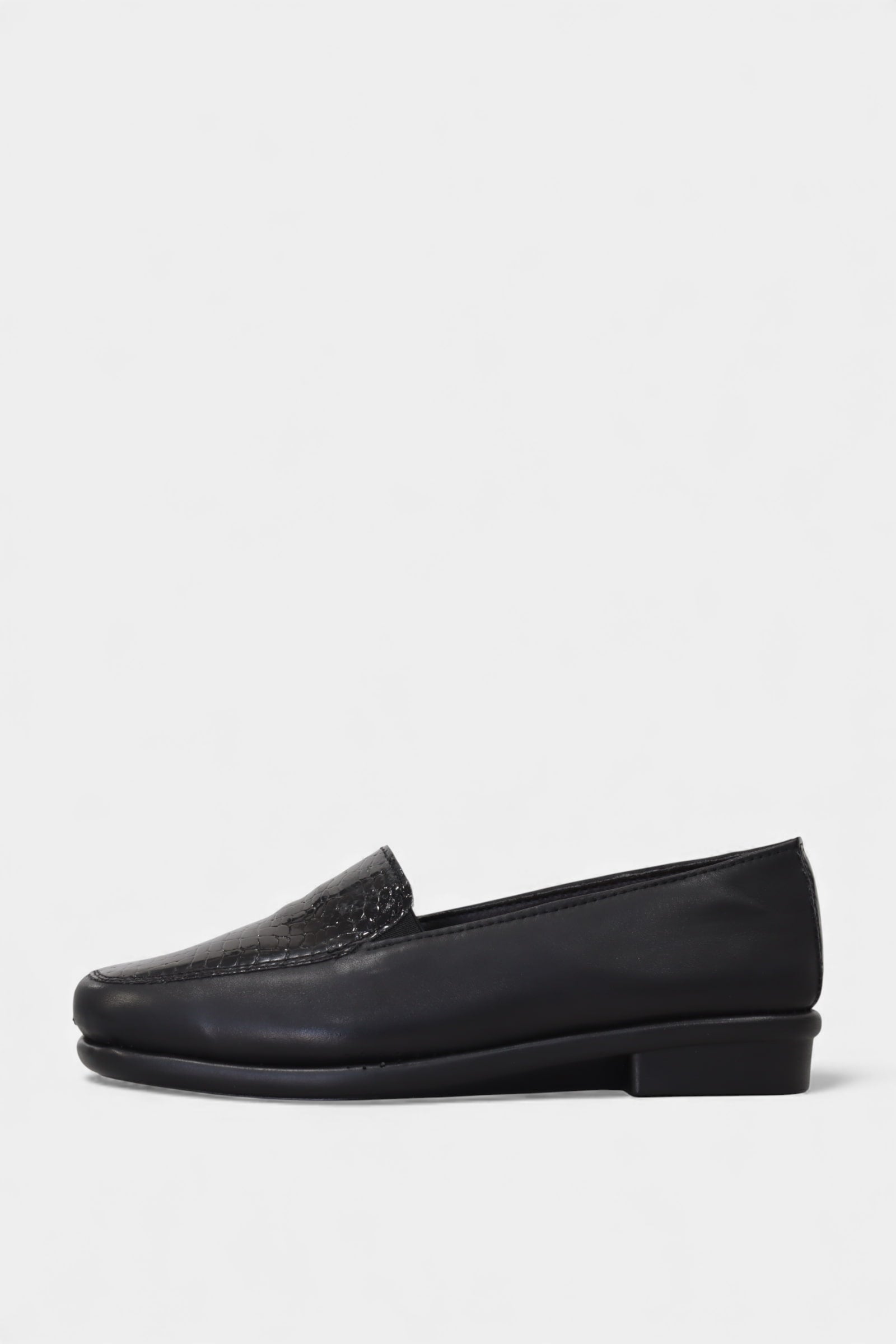 Sapatos salto baixo pele mulher Daydoc Alenquer preto confortáveis