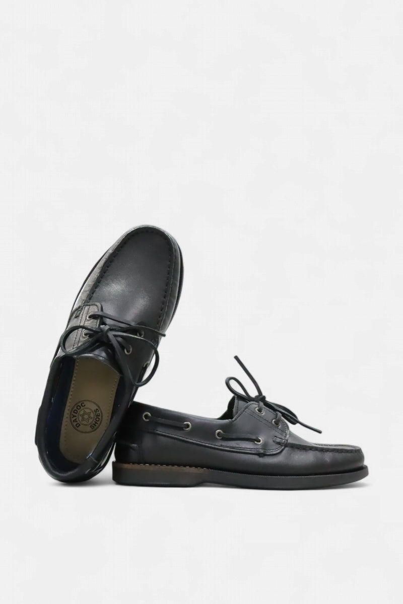 Sapatos Vela de Homem em Pele Preta | Daydoc 317