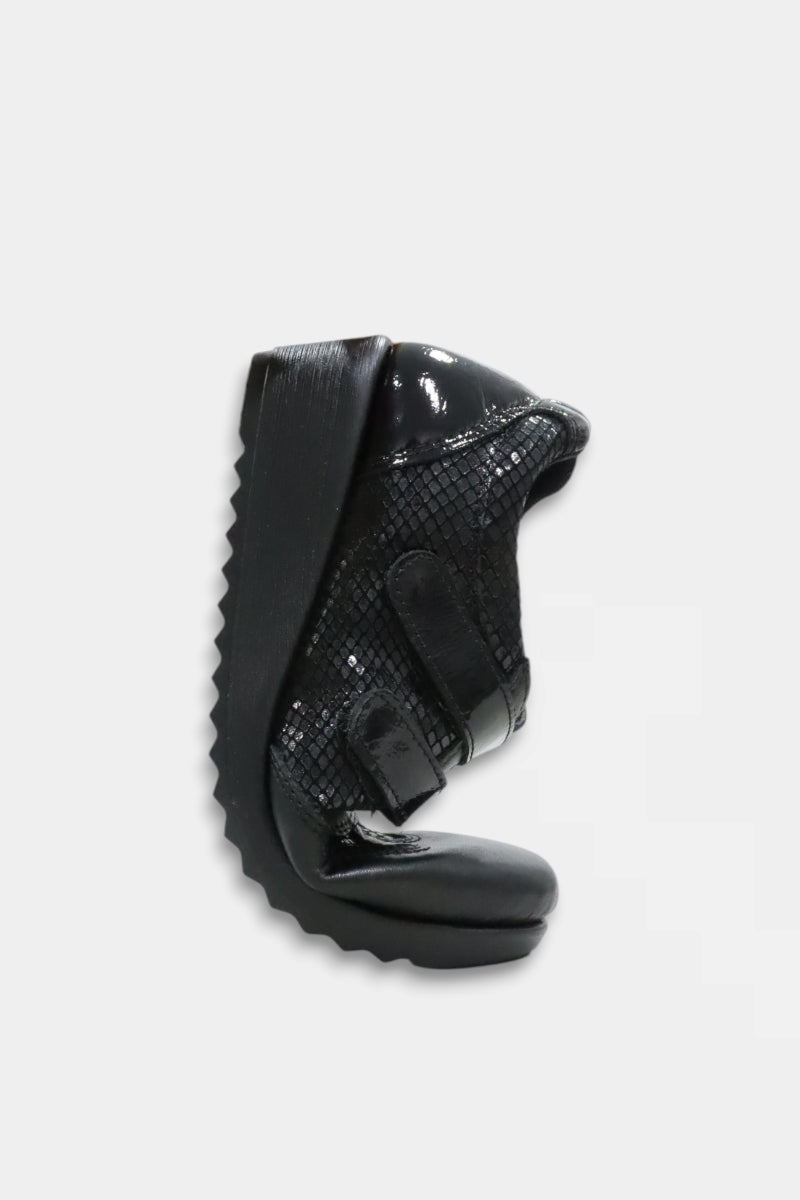 Sapatos de velcro em pele preto Daydoc Houston para mulher